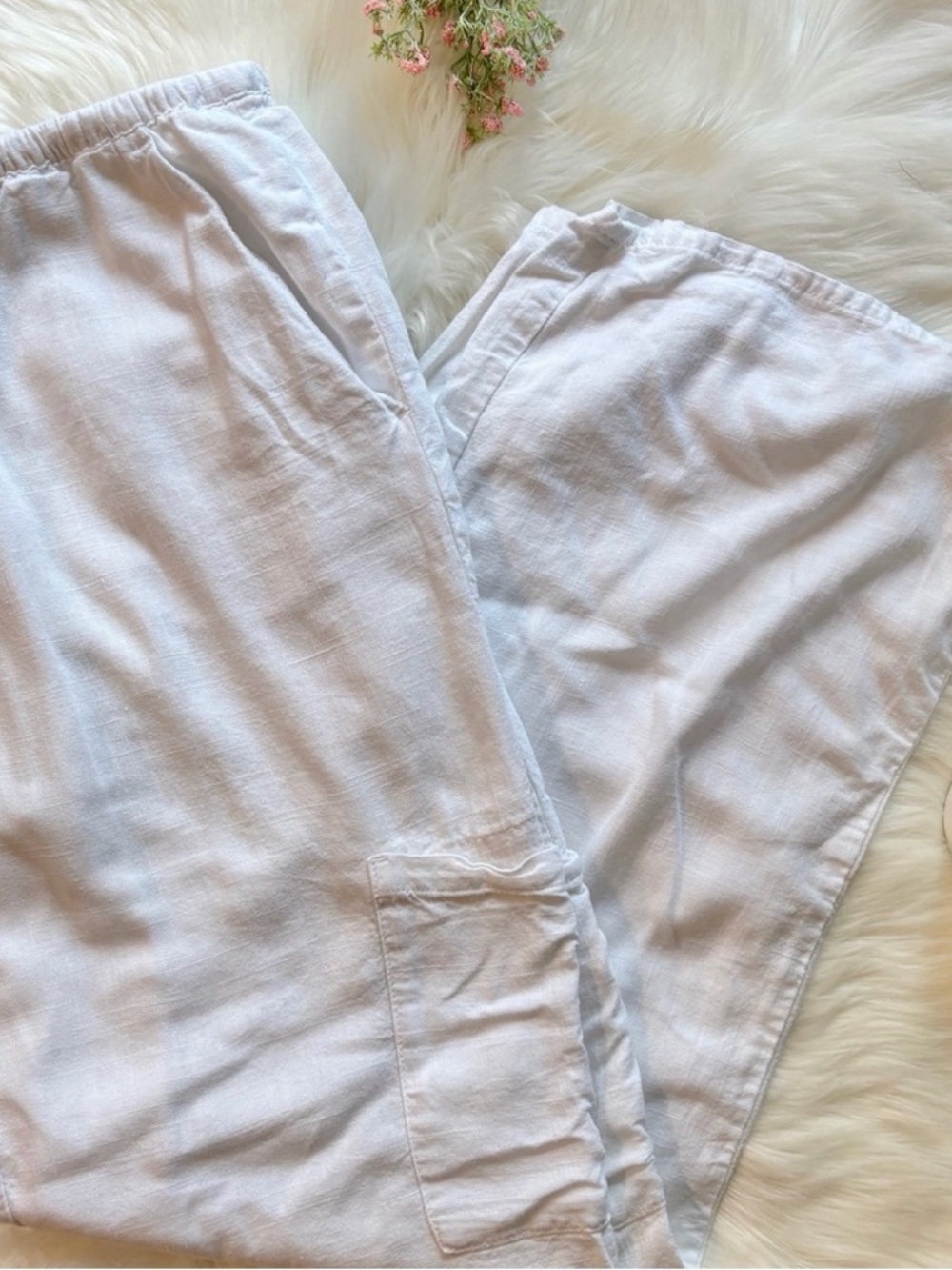 H&M Linen Blend Straight Leg Pants